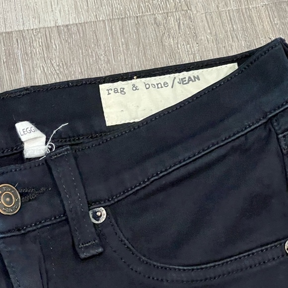 Women Size 25 Rag & Bone Jeans Black Leggings Stretch Cotton Staple Pants EUC - Picture 4 of 10